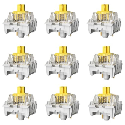Zhouwang Yellow Keyboard Switches,3-Pin Pre-Lubed Linear Switches for MX Mechanical Gaming Keyboard(Yellow,36PCS) - color: yellow, size: 36Pcs