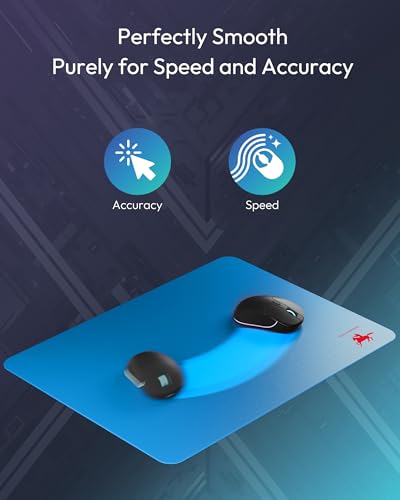 Tempered Glass Gaming Mouse Pad, Micro-Etched Ultra-Smooth Surface, Hard Mouse Pad for Fast Glide, Precision Tracking, Speed & Control, Non-Slip Base, 16.1" x 12.2" - color: Blue