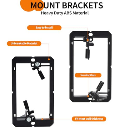 5 PCS Low Voltage Mounting Bracket, Ideal for Single Gang Wall Plate, HDMI, Telephone Wires, Network Cables, Coaxial and Speaker Cables, (Black)