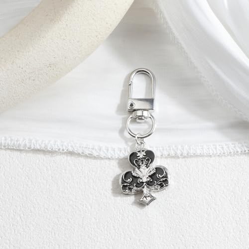 Poker Suit Keychain Club Spade Diamond and Heart Keycharms for Women Unique Game Keyring - color: Clubs