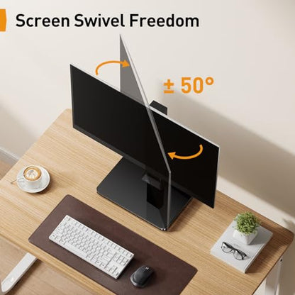 Perlegear Single Monitor Stand for 13-34 Inch Screens, Universal Small TV Stand with Swivel, Tilt, 360° Rotation and 5 Height Settings, Holds 44 lbs for Office, Max VESA 100x100mm, PGTVS29 - style: Single Monitor Stand