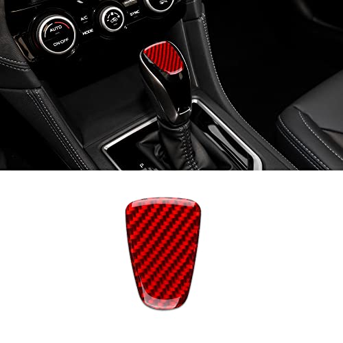AIRSPEED Car Gear Shift Knob Head Cover Sticker Carbon Fiber Interior Trim for Subaru Impreza 2017-2023 Crosstrek 2018-2023 Accessories (Red) - color: Knob Head Cover-Red