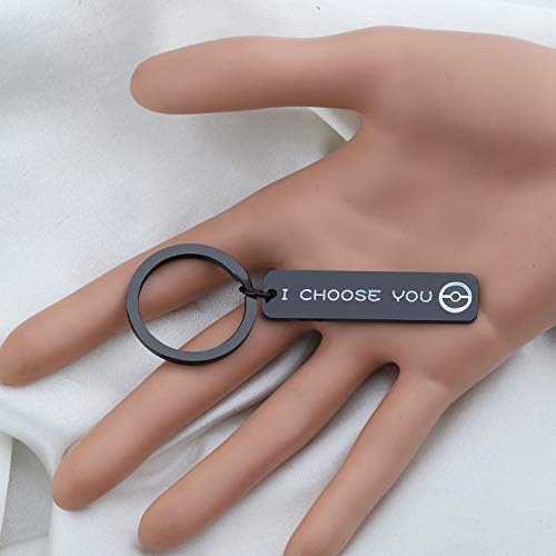 bobauna Retro Controller Keychain I Choose You Video Game Jewelry Game Enthusiast Gift For Gamer - color: Choose You Game Keychain Black