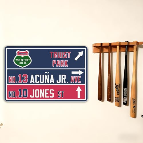 12” x 8” Brave Wall Decor Art Poster, Atlanta Baseball Metal Tin Sign, Brave Gifts for Boys Men Home Room Decor - color: team 29