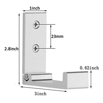 Folding Coat Hooks, Wall Hooks for Hanging Aluminum Alloy Cloth Hanger Coat Hanger Headphones Holder Headset Wall Hanger Hook- Pack of 4 (Silver) - color: Silver