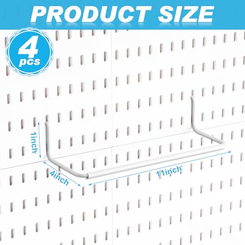 Yaocom 4 Pcs Paper Towel Holder for Pegboard Paper Towel Holder Pegboard Accessories Peg Board Hooks for Ribbon Towels Studio Workshop Stickers Tapes(White) - color: White