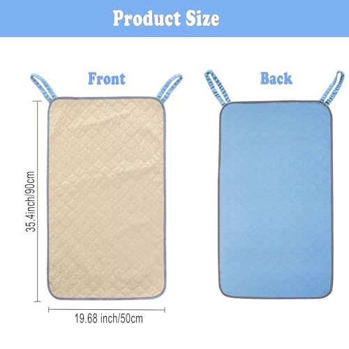 Waterproof Chair Pads for Incontinence, Reusable Washable Wheelchair Pads for Seat with Handles, Highly Absorbent Wheelchair Cover for Adults and Elderly Khaki 35.4" x 19.68" - color: Khaki