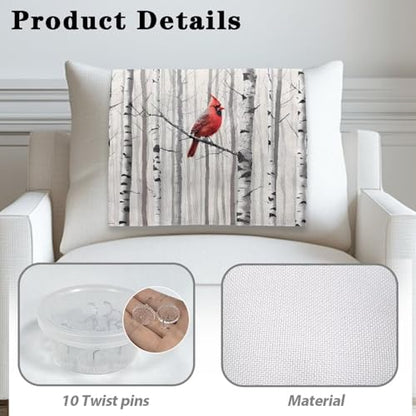 Christmas Cardinal Birds Sofa Headrest Covers Recliner Headrest Protector Cover Couch Back Covers Non Slip Lounge Chair Furniture Protector for Living Room