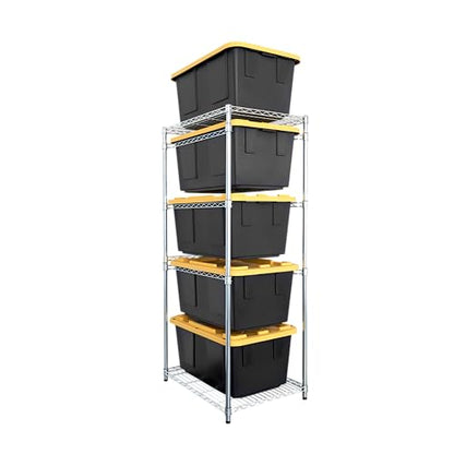 SafeRacks Tote Rack WS-BR27-5-Tier Steel, NSF Certified, Garage Bin Storage - 31 x 23 x 68 in, 1 Pack - color: Silver, size: 1 Pack