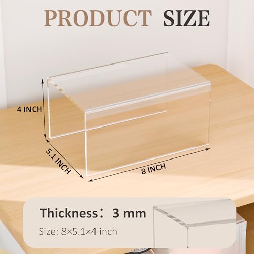 Sezanrpt Acrylic Shelf Riser 8x5.1x4 pack of 2, Clear Acrylic Stand for Funko Pop, Collectibles, Brand Store, Home Storage Organizer, 8x5.1x4 Inch - color: Clear, size: 8x5.1x4 Inch