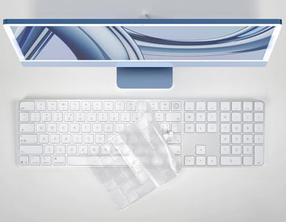 CaseBuy Keyboard Cover for 2024 Apple Magic Keyboard with Touch ID & Numeric Keypad Model A3119 Ultra Thin Clear TPU Protector iMac M4 Accessories