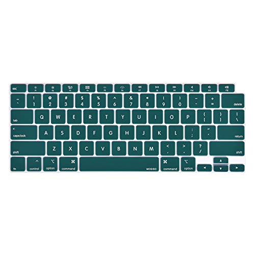 MOSISO Keyboard Cover Compatible with MacBook Air 13 inch 2022 2021 2020 Release A2337 M1 A2179 Retina Display with Touch ID Backlit Magic Keyboard, Waterproof Protective Silicone Skin, Deep Teal - color: Deep Teal
