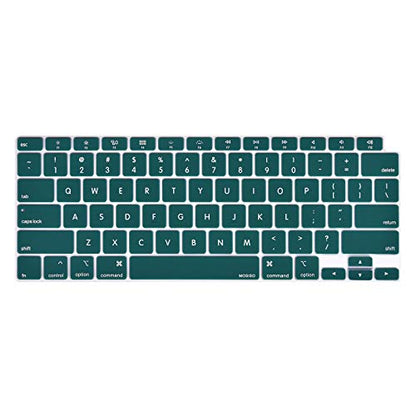 MOSISO Keyboard Cover Compatible with MacBook Air 13 inch 2022 2021 2020 Release A2337 M1 A2179 Retina Display with Touch ID Backlit Magic Keyboard, Waterproof Protective Silicone Skin, Deep Teal - color: Deep Teal