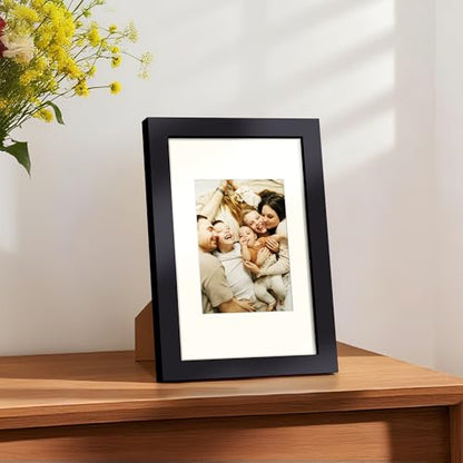 upsimples 5x8 Picture Frame, Display Pictures 3.5x5 with Mat or 5x8 Without, Wall Hanging Photo Frame, Black, 1 Pack - color: Black, size: 5x8