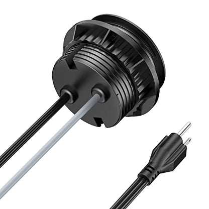 BTU Desktop Power Grommet 3 inch, Desk Power Outlet Socket Recessed Power Strip with 2 AC Outlet & 2 USB Ports & 1 CAT6 & 10ft Power Cords for Computer, Table, Kitchen, Office