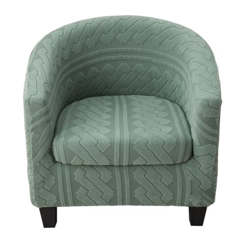 KRFOONN Club Chair Slipcover 2 Piece Stretch Jacquard Round Barrel Chair Covers Removable Tub Chair Slipcover with Elastic Bottom Chair Coverings Furniture Protector Cover for Living Room, T4 - color: Color T4