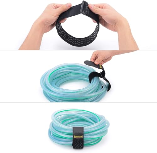 Trilancer Elastic Cinch Straps with Anti-Slip Strips, 2" x 18"(8 Pack) Hook and Loop Storage Strap with Buckle, Bundling Straps for Extension Cords, Cables, Ropes, Hoses, Bike, Boat, Pant Garters - size: 18"(8 pcs)