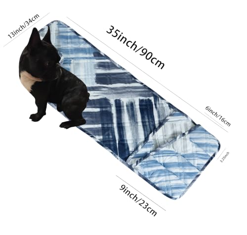 Brilliant Sunshine Patchwork Couch Armrest Organizer, Blue Grey (35"×13") | Non Slip Armchair Caddy for Sofa Recliner, Washable Remote Controls Holder, Storage for Magazine, Phone, iPad - color: Blue Grey
