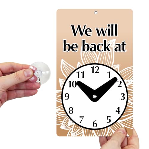 SmartSign Will Be Back/Welcome We are Open Two Sided Be Back Clock Sign (6" x 10") - color: 6" x 10"