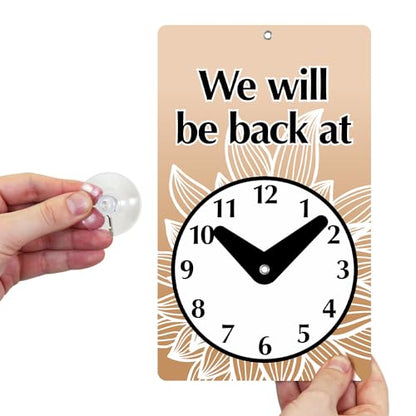 SmartSign Will Be Back/Welcome We are Open Two Sided Be Back Clock Sign (6" x 10") - color: 6" x 10"