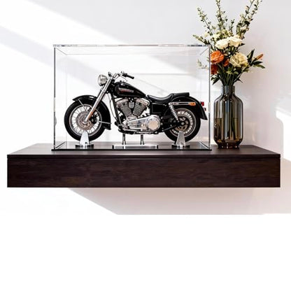 Acrylic Box with Matt Black Base, Simple Self-Assembly Clear Acrylic Display Case, 14.5x11x11 inch Showcase with Lid for Collectibles & DIY Dollhouse - color: Matt Black, size: 14.5x11x11 inch