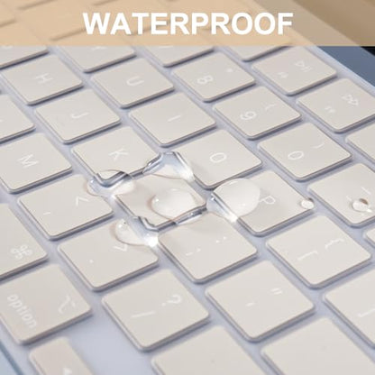 MOSISO Keyboard Cover Skin Compatible with MacBook Air 13.6 inch 2025 M4 A3240/Air 15 inch 2025 M4 A3241/Pro 14 inch 2025 M5 A3434, Beige - color: Beige