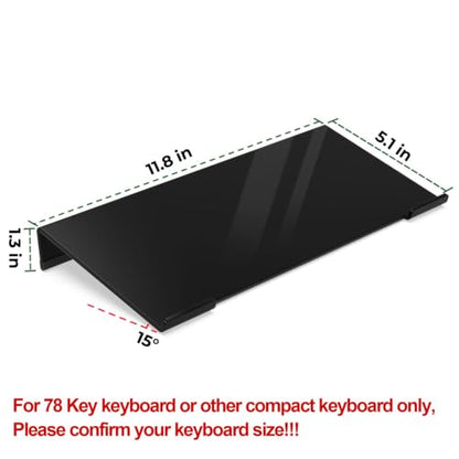 Egchi Acrylic Computer Keyboard Stand for Desk, Keyboard Riser Tilt Lift, Keyboard Holder for Desktop, Desk Keyboard Lifter（Black） - color: Black 11.8in L* 5.1in W* 1.3in H