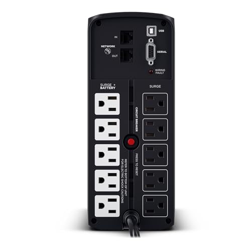 CyberPower CP850PFCLCD PFC Sinewave UPS Battery Backup and Surge Protector, 850VA/510W, 10 Outlets, AVR, Mini-Tower, UL Certified - size: 850VA, style: Mini-Tower
