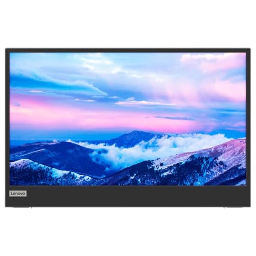 Lenovo L15 Portable Monitor, 15.6” Display, Full HD Resolution, IPS Panel, 250 nits Brightness, 60Hz Refresh Rate, USB-C Ports, Height-Adjustable Stand, Flicker-Free Technology, Grey