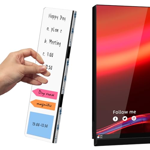 Crpich Large Transparent Memo Board – 13.2" x 3.3", 1 Pack Clear Acrylic Monitor Side Panel with 3M Adhesive, Sticky Note Holder for Office Desk - style: 13.2" X 3.3"-Clear-1Pack