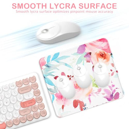 eulps Mouse Pad with Stitched Edge, Multiple Patterns Computer Mouse Pads with Non-Slip Rubber Base, Washable Cloth Mousepad, for Gaming, Laptop, PC (Pastel Bloom) - color: 30Pastel Bloom