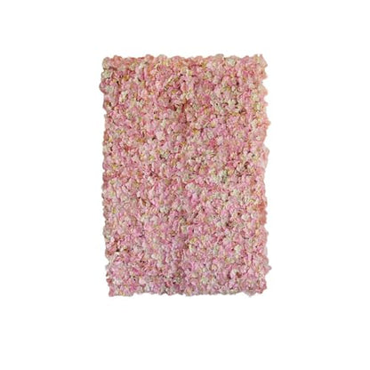 Efavormart 11 Sq ft. | Pink/Cream UV Protected Hydrangea Flower Wall Mat Backdrop - 4 Artificial Panels - color: Pink