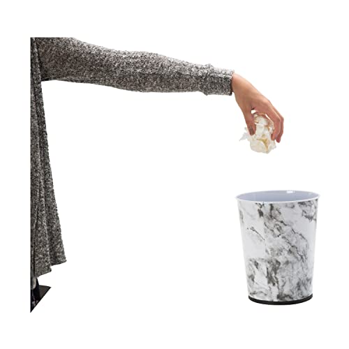 Bath Bliss 5 Liter Small Wastebasket | 2 Pack | Round Open Top | Trash Can | Bathroom | Bedroom | Kitchen | Office | Dorm | Disposal Waste Bin | Garbage | Marble - color: Marble, size: 2 Pack