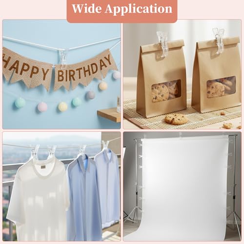 10 Pack Clear Balloon Arch Clips, Transparent Backdrop Spring Clamps, 3.5inch Small Plastic Spring Clamps for Balloon Arch, Birthday Wedding Decorations, Photography Studios and Clothing