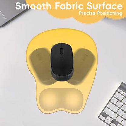 Mouse Pad with Wrist Rest Ergonomic Mouse Pad with Comfortable M-Shape Pain Relief Wrist Support Non-Slip PU Base Mousepad for Laptop, Office & Home (Gradient Yellow) - color: Gradient Yellow