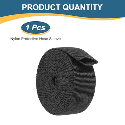 HARFINGTON Nylon Protective Hose Sleeve 0.8" ID 10FT Cable Cover Sheath Hydraulic Hose Protector Wrap for Welding Cord Tig Torch Hydraulic, Black - size: 0.8" ID 10FT