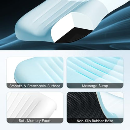 Ospelelf Mouse Pad with Wrist Rest Set Foam L-Shaped Desk Elbow Pad Ergonomic Desk Edge Cushion Anti-Slip Rubber Bottom Office Women Desk Accessories for Computer, Laptop and Gaming, Blue - color: Blue