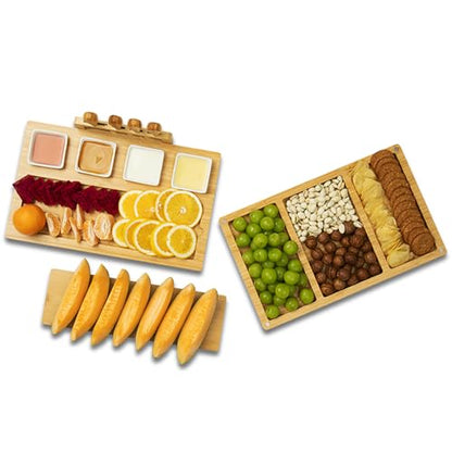 drmvalg Charcuterie Board Cheese Tray Set with Stainless Steel Knives, Slates and Bowls. Gift for Housewarming, Wedding Couple, Bridal Shower (cb001) - size: cb001