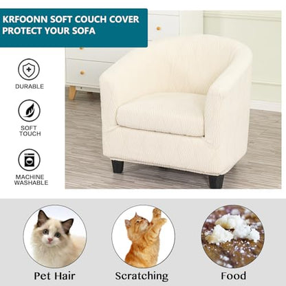 KRFOONN Club Chair Slipcover 2 Piece Stretch Printed Round Barrel Chair Covers Removable Tub Chair Slipcover with Elastic Bottom Chair Coverings Furniture Protector Cover for Living Room, B59 - color: Colorb59