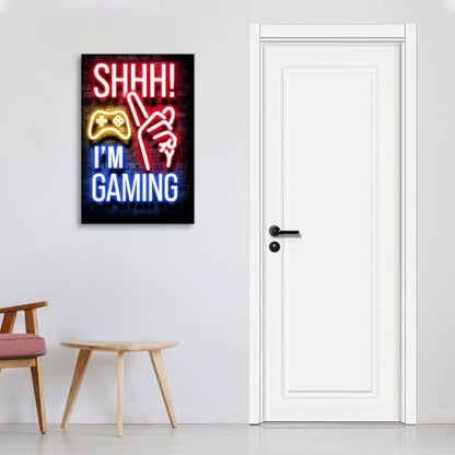 1PC Shhh I am Gaming, Canvas Painting, Wall Art Poster for Home Decoration, 30 * 45/12 * 18 inches, unframed - size: 12"L x 18"W