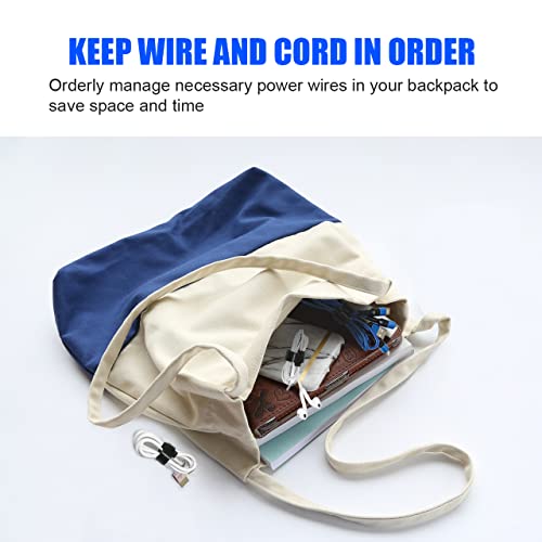 100 PCS 8 Inch Reusable Cable Ties, Adjustable Cable Management Wire Straps with Hook and Loop, Multi-purpose for Home, Office and Data Centers Organizer by QINGLER