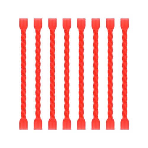 8Pcs 3-inch Silicone Cable Ties Reusable Steel-Core Silicone Twist Colorful Cable Tie Straps for Bundling and Organizing, Bendable Holder Strap for Indoor and Out All Purpose, Red - color: Red, size: 3 Inch