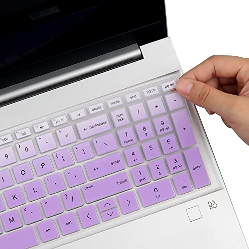 Keyboard Cover for HP Essential 17t, HP 17.3 Laptop 17-cn 17-cp 17z-cp300/cp200 17-cp3155cl 17-cp2025dx 17-cp3005dx 17-cp2331ds 17-cp0196nr 17-cp3005dx 17-cp3055cl 17-cp3155cl 17-cp0013dx 17-cp2099nr - color: GradualPurple(Regular Letters)
