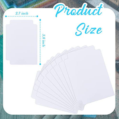 100 Pcs Trading Card Dividers Plastic Card Dividers, Frosted Separator with Tabs Standard Vertical Compatible with Games Sports TCG, 2.7 x 3.8 Inches (White) - color: White