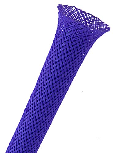 1/8" PET Expandable Braided Sleeving - Color: Dark Purple - Length: 10FT - color: Dark Purple, size: 0.125 Inch Dia - 10 Feet
