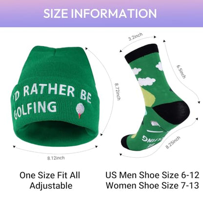 Funny Socks Cool Valentines Day Gifts for Him Men Boys Husband Boyfriend Dad Brother Cotton Comfort Birtday Gifts - color: Golf Caps and Socks