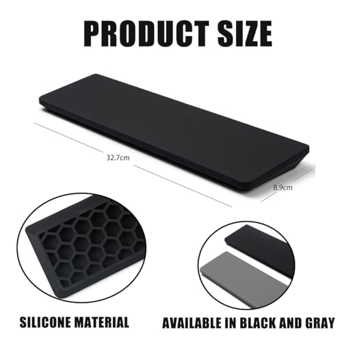 Ergonomic 70% Keyboard Wrist Rest-12.8" Silicone Non-Slip Keyboard Hand Rest, Relief of Hand Pain(Black) - color: Black