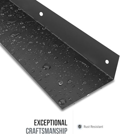 SIMOND STORE Linear Floating Shelf-Heavy Duty Steel Shelf (24" x 8" x 2.5") | Industrial Metal Wall Mounted Shelf, DIY Design, Powder Coated Black - size: 24-inch X 8-inch Powder Coated Black-V2