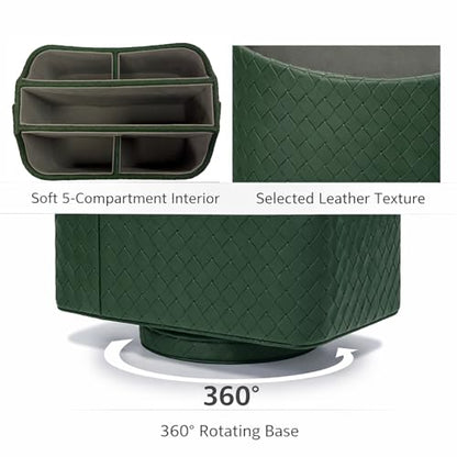 UnionBasic Rotating Desk Organizer, 360 Desk Spinning Caddy, Desktop TV Guide/Mail/Media/Remote Controller Holder Organizer, Woven Green - color: Woven Green
