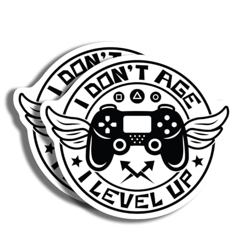 Gamer Sticker I Don't Age I Level Up - Funny Gaming Vinyl Decal - Perfect for Laptops - Water Bottles - Notebooks - and More - 5" Vinyl Sticker - Durable Design for Cars Laptops W AAS1364
